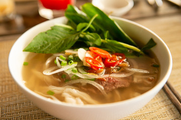 Pho noodle, Vietnamese rice noodle soup