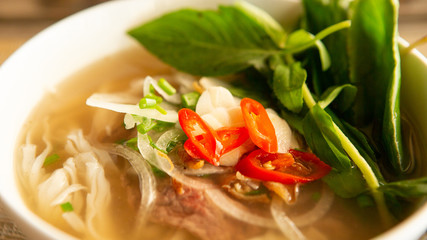 Pho noodle, Vietnamese rice noodle soup