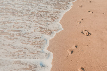 foot prints on the sand