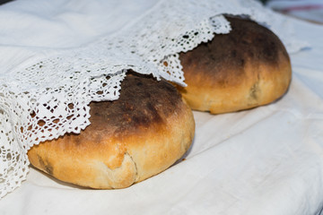 Fresh and crunchy home made bread, baked in traditional stone wood oven.