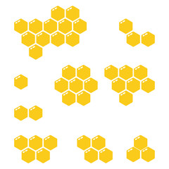 Honeycomb collection vector illustration isolated on the white background