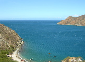 The beautiful bay of Taganga village in Colombia