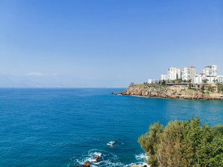 Fototapeta na wymiar Seascape Mediterranean Sea. View to the horizon, blue sea.