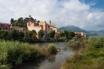 Fototapeta na wymiar Scenic view of the Italian town of Ventimiglia