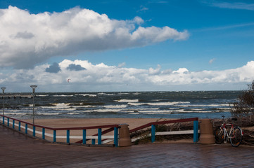 Fototapeta na wymiar Sea view from the pier in Palanga