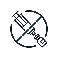 anti vaccination icon - forbidden Syringe Injection sign - symbol for anti vaxxer - vector