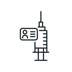 vaccination card symbol - icon for personal vaccination card - vector