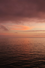 Malibu Sunset, pink and orange skies over the Pacific.