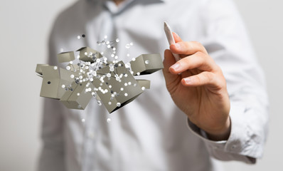 Transport Cardboard boxes, logistics and delivery concept digital 3d.