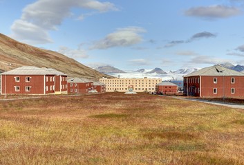 Pyramiden, ancienne ville soviétique au Svalbard (Spitzberg) en Norvège