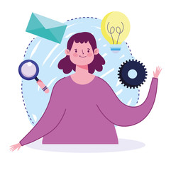 online education, teacher character message magnifier creativity