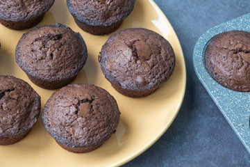 Chocolate muffins,brownies with nuts and chocolate