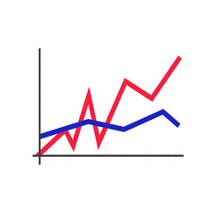 Financial chart with uptrend line graph. vector illustration