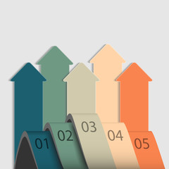 Modern infographic up arrow design. Business and finance concept. Vector illustration