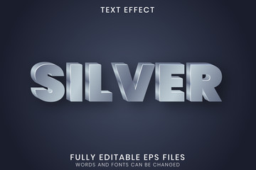 Obraz premium Editable Text Effect - Silver Luxury Style