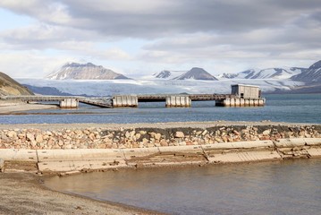 Pyramiden, ancienne ville soviétique au Svalbard (Spitzberg) en Norvège