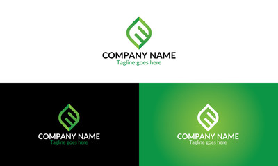 logo design with the concept of leaves and graph bars
