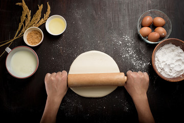 A man is baking homemade bakery