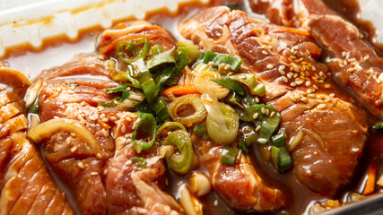 Korean spicy sauce marinated pork 