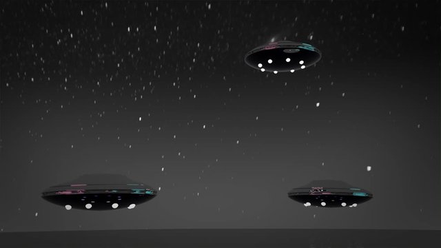 UFO spaceships flying