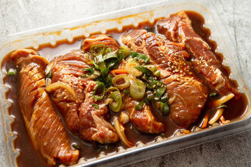 Korean spicy sauce marinated pork 