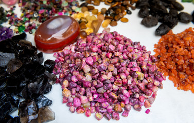 Mix shape and colorful mineral gemstones.