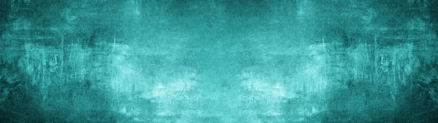 Abstraktes dunkles Aquamarin-Türkis-Betonstein-Papiertextur-Hintergrundbanner, Trendfarbe 2020 © Corri Seizinger