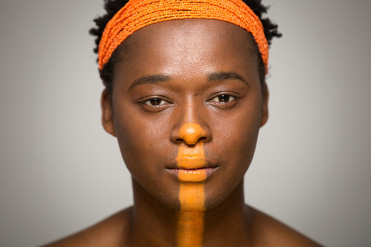 South African man in traditional make up