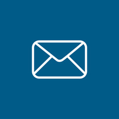 Email Line Icon On Blue Background. Blue Flat Style Vector Illustration