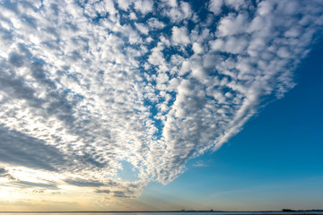 Beautiful cirrus clouds over sea