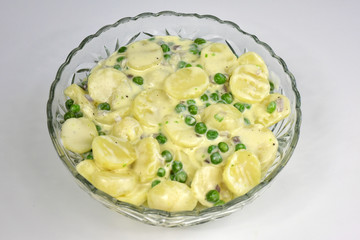 Creamed potato and peas