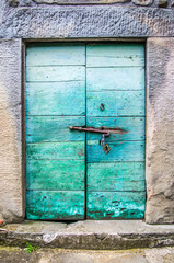 decorated and ancient door of historic building