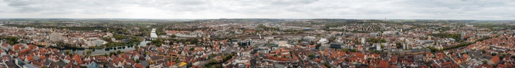 Fototapeta na wymiar Panorama der Stadt Ulm - Blick vom Ulmer Münster