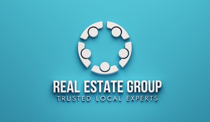 Real Estate Group of People. 3D Rendering illustration