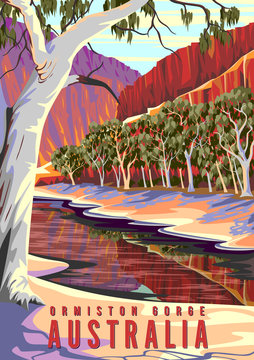 Natural landscape in Ormiston Gorge in West MacDonnell National Park, Australia.