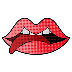 tongue blows vector design. digital hand drawn. comic style