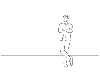 Full length people isolated line drawing, vector illustration design.