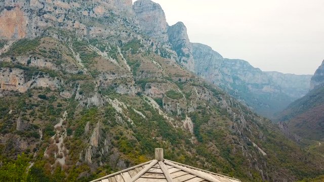 Staring the Canyon in Vikos village Greece