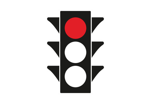 Traffic light with red signal