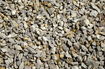 Texture of fine gravel photo in the sunshine
