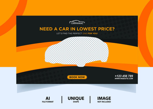 Black Rent a car web Banner Design