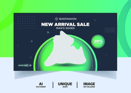 Dark Grey color Sport Shoes Product web Banner Design