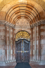 Fototapeta na wymiar Feb 4, 2020 - Salzburg, Austria: Gate to Abbey church inside St Peter Abbey