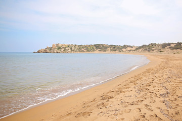 Fototapeta na wymiar Turtle Beach Alagadi in the Mediterranean near Kyrenia (Girne) in Northern Cyprus.