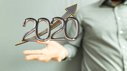 business year 2020 up goals and success illustration