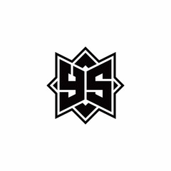 YS monogram logo with square rotate style outline