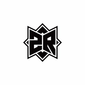 recommend clip art: ZR monogram logo with square rotate style outline