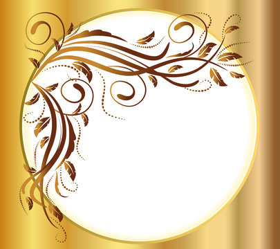 Vintage gold floral frame border decorative vector image