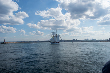 sailing ship in the sea
