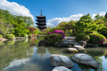 Wooden pagoda of Toji temple, Kyoto Japan